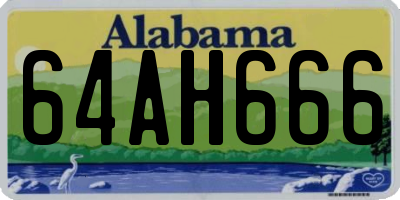AL license plate 64AH666