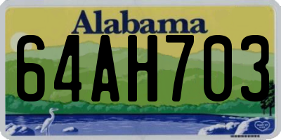 AL license plate 64AH703