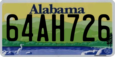 AL license plate 64AH726