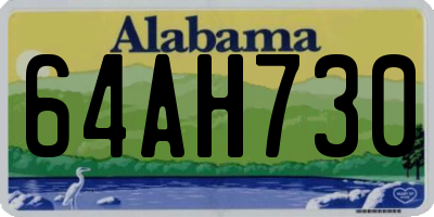 AL license plate 64AH730