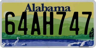 AL license plate 64AH747
