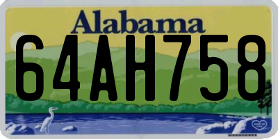 AL license plate 64AH758