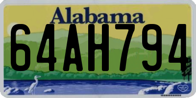 AL license plate 64AH794