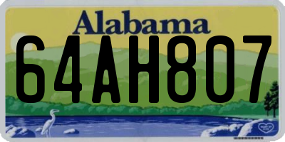 AL license plate 64AH807