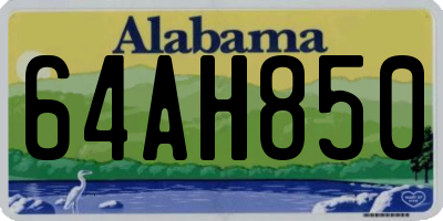 AL license plate 64AH850