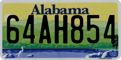 AL license plate 64AH854