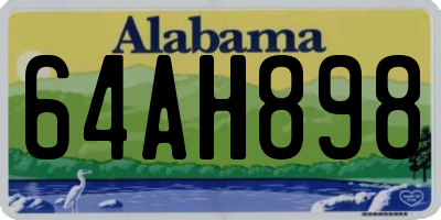 AL license plate 64AH898