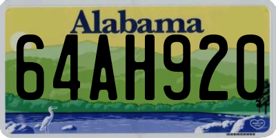 AL license plate 64AH920