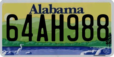AL license plate 64AH988
