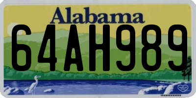 AL license plate 64AH989