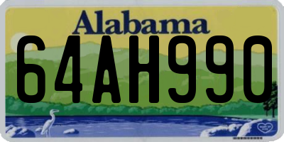 AL license plate 64AH990