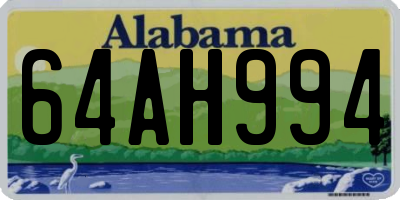 AL license plate 64AH994