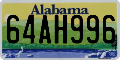 AL license plate 64AH996