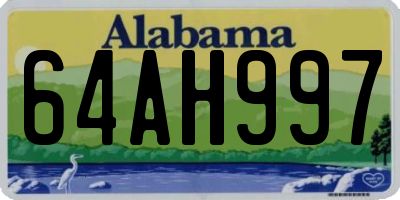 AL license plate 64AH997