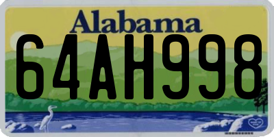 AL license plate 64AH998