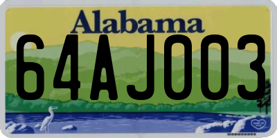 AL license plate 64AJ003
