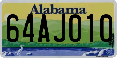 AL license plate 64AJ010