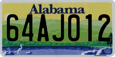 AL license plate 64AJ012