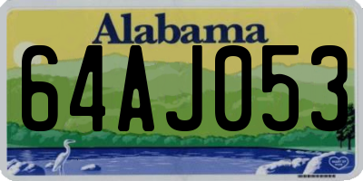 AL license plate 64AJ053