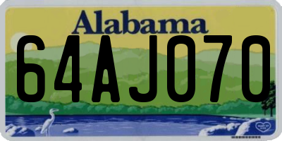 AL license plate 64AJ070