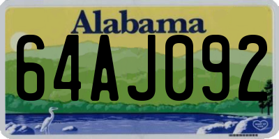 AL license plate 64AJ092