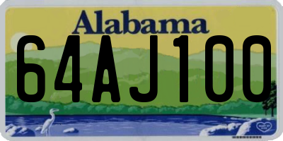 AL license plate 64AJ100
