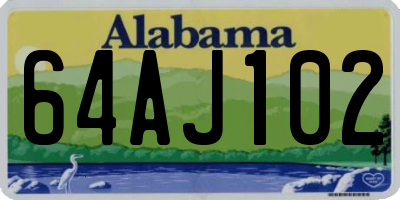 AL license plate 64AJ102