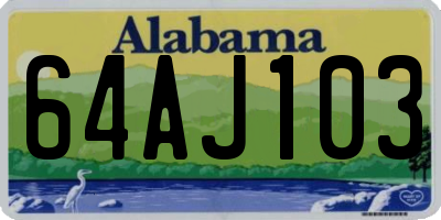 AL license plate 64AJ103