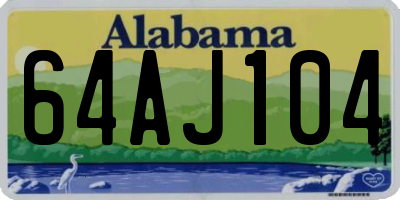 AL license plate 64AJ104