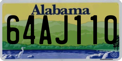 AL license plate 64AJ110