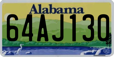 AL license plate 64AJ130