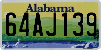AL license plate 64AJ139