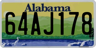 AL license plate 64AJ178