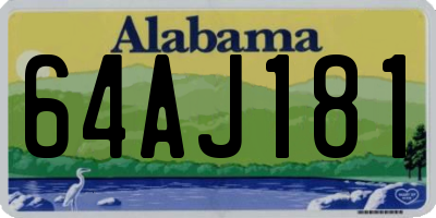 AL license plate 64AJ181