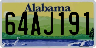 AL license plate 64AJ191