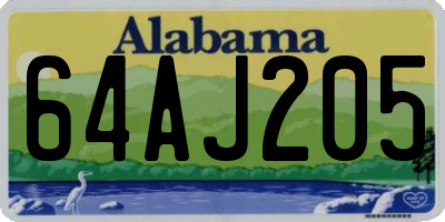 AL license plate 64AJ205