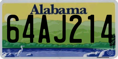 AL license plate 64AJ214