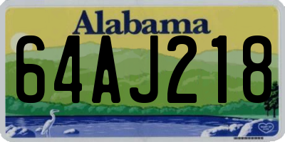 AL license plate 64AJ218