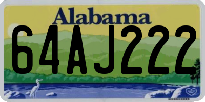 AL license plate 64AJ222