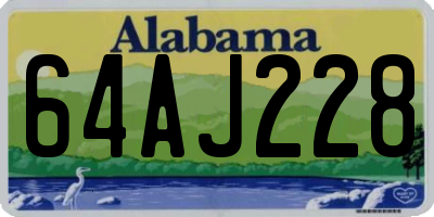 AL license plate 64AJ228