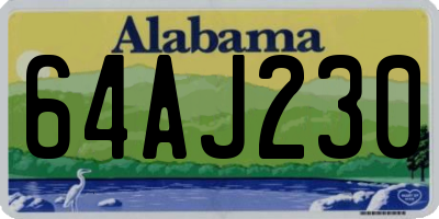 AL license plate 64AJ230