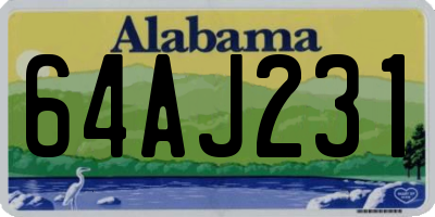 AL license plate 64AJ231