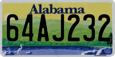 AL license plate 64AJ232