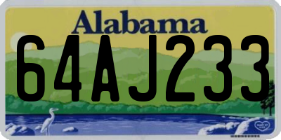 AL license plate 64AJ233