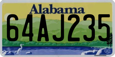 AL license plate 64AJ235