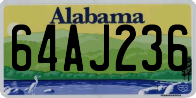 AL license plate 64AJ236