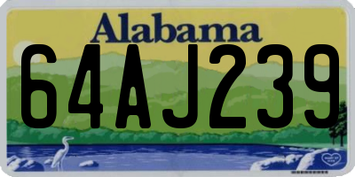 AL license plate 64AJ239