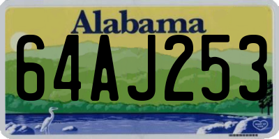 AL license plate 64AJ253