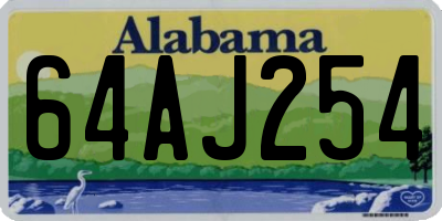 AL license plate 64AJ254
