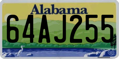 AL license plate 64AJ255